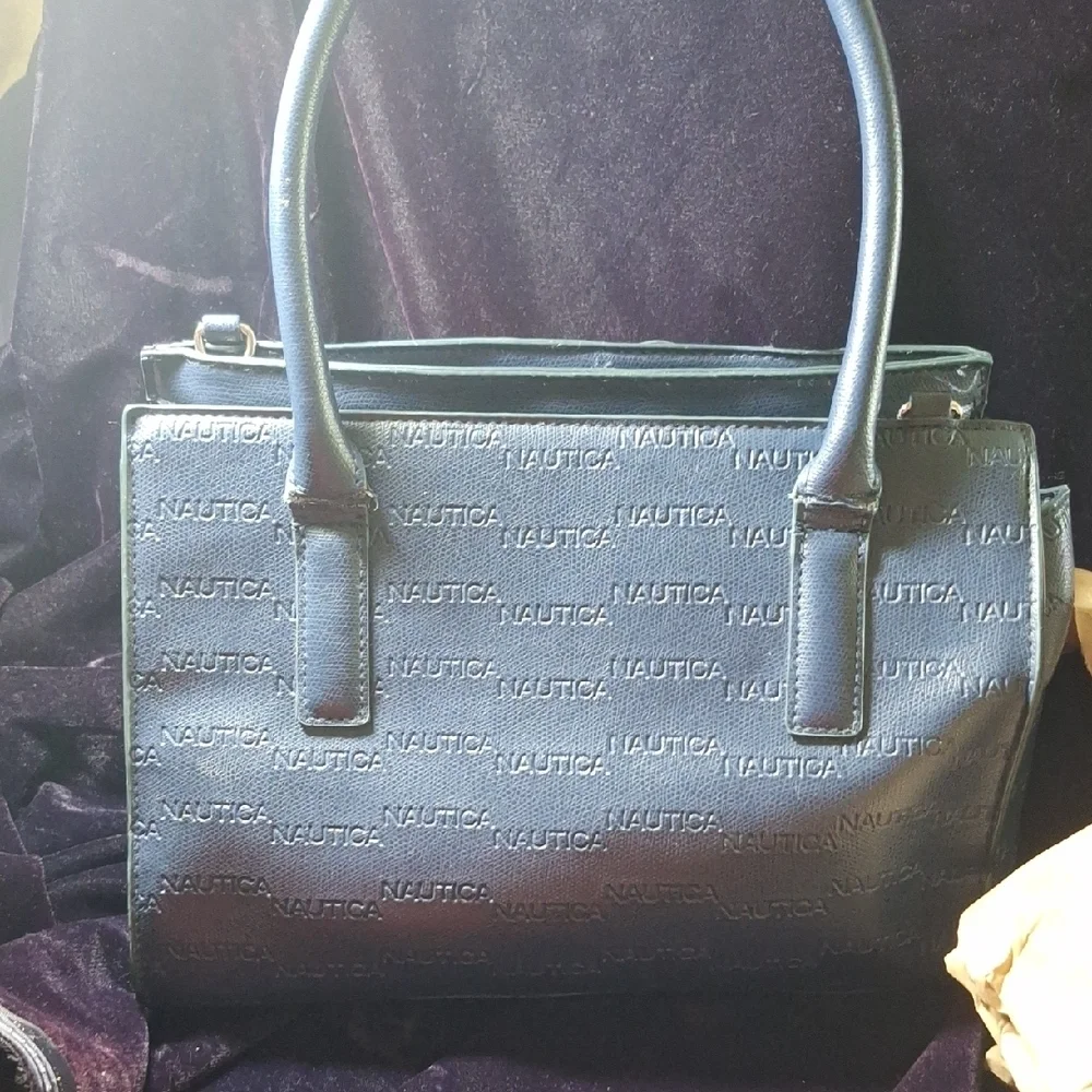Nautica Blue Satchel Bag with Modern Structured Design
